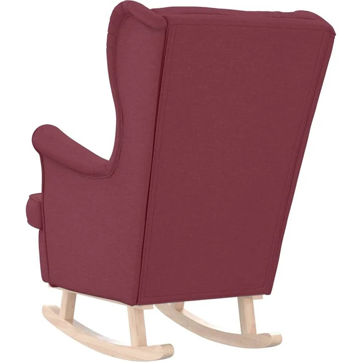Schaukelsessel, Schaukelstuhl Weinrot 74x90x102 cm Stoff – Bild 6