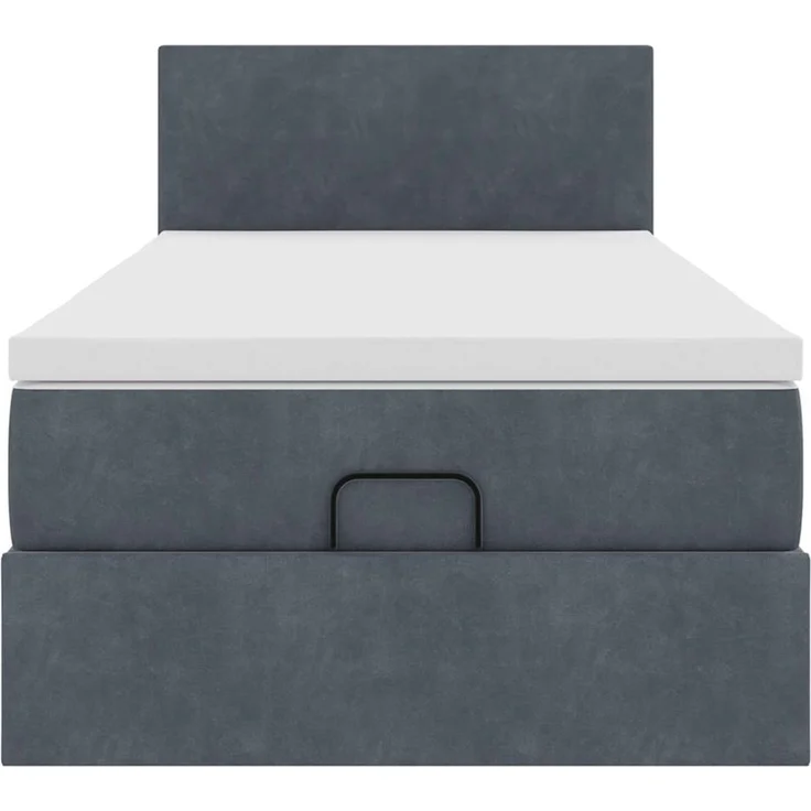 vidaXL Ottoman-Bett mit Matratze & LEDs Dunkelgrau 80x200 cm Samt 3312513 – Bild 6