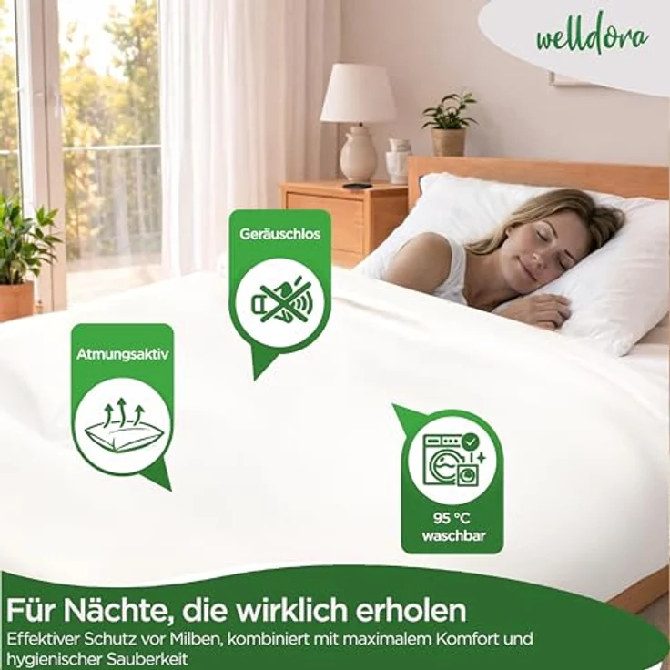 Welldora Bettbezug, Milbenbezug Bettdecke, Allergiker Deckenbezug fachärztlich getestet, Encasing gegen Milben & Bettwanzen, Allergiker Bettwäsche Decke – Bild 6