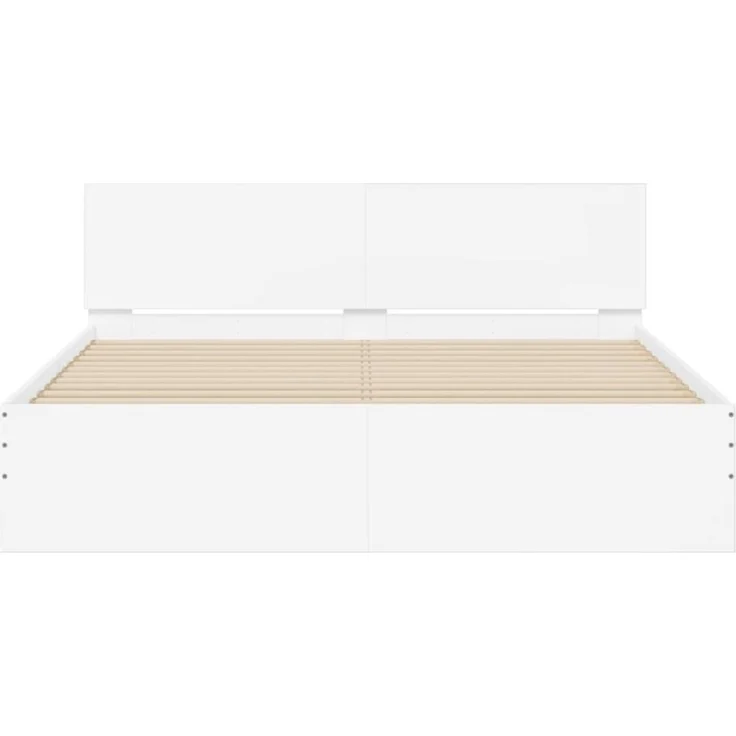 vidaXL Bettgestell mit Kopfteil Weiß 140x200 cm 3207483 – Bild 3