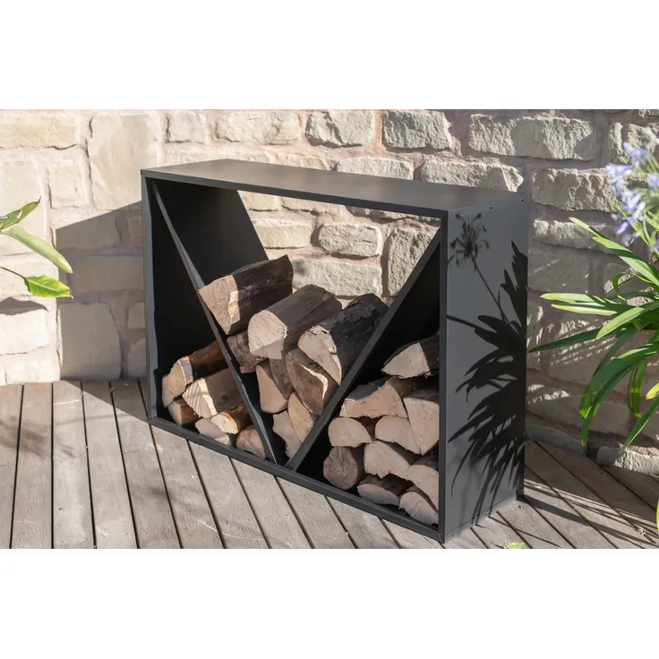 Westmann Stahl Kaminholzregal | Schwarz |
