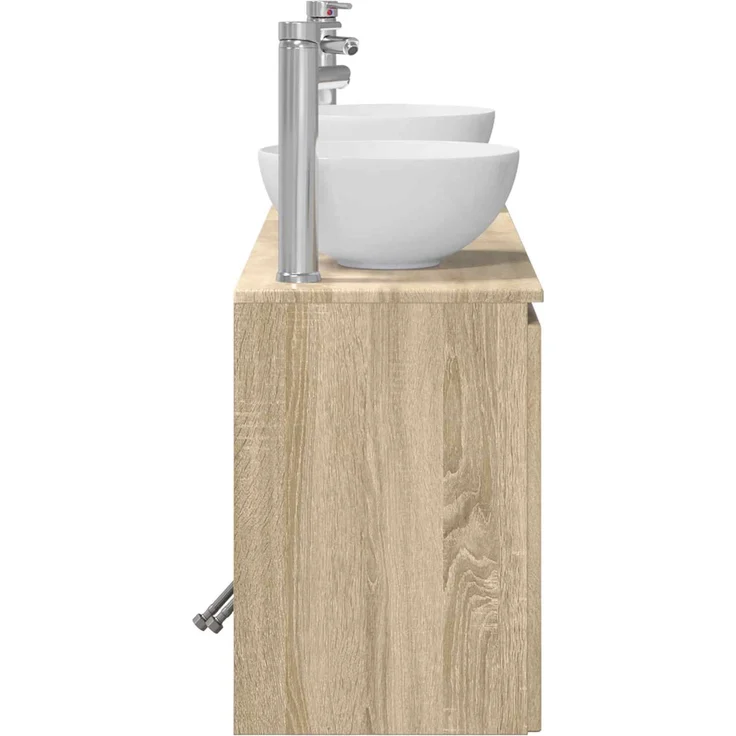 vidaXL Wandhängendes Badezimmerschrank-Set 3 stk. Sonoma-Eiche 3405629 – Bild 7