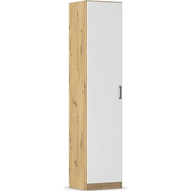 rauch Allrounder, Garderobenschrank, Mehrzweckschrank, 1-türig, mit 4 Einlegeböden, Farbe Weiß/Eiche Artisan, BxHxT 47x210x41cm – Bild 3