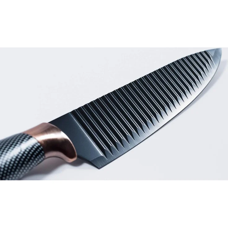 KING Messer-Set Carbon Design (Set, 6-tlg), (5 Messer), incl. Sparschäler, Wellenschliff – Bild 5