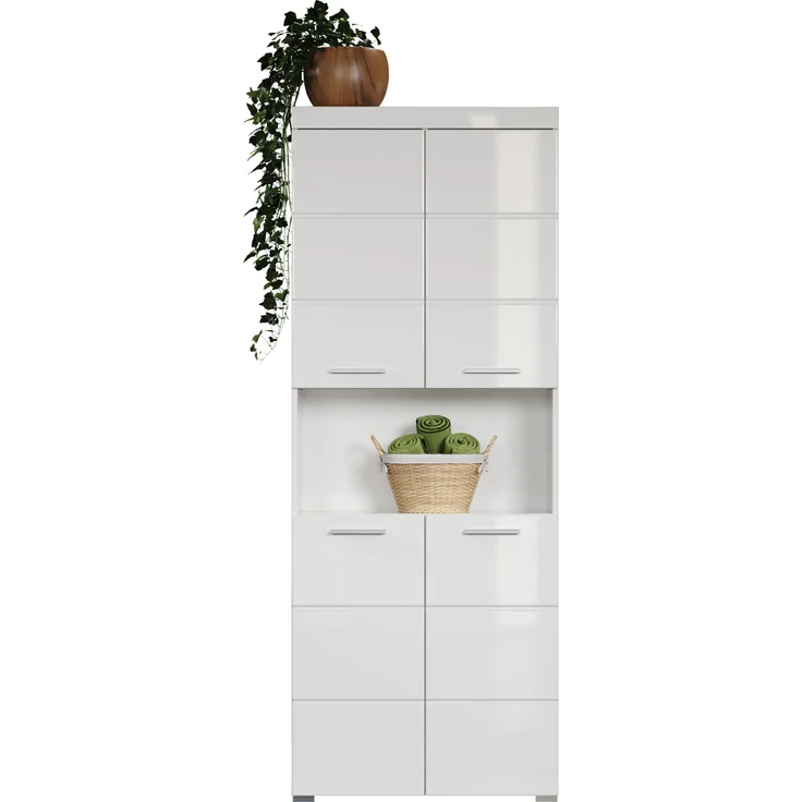 Trendteam 'Amanda' Hochschrank, Holz, Weiß Hochglanz, 190 x 31 x 73 cm – Bild 4