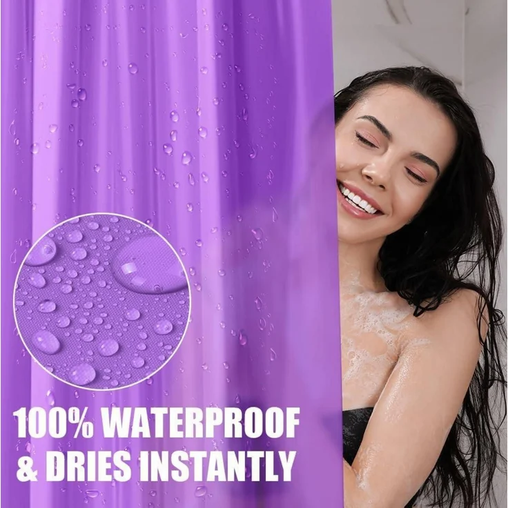 Duschvorhang 180x180 cm Anti-schimmel Wasserdicht PEVA Lila – Bild 5