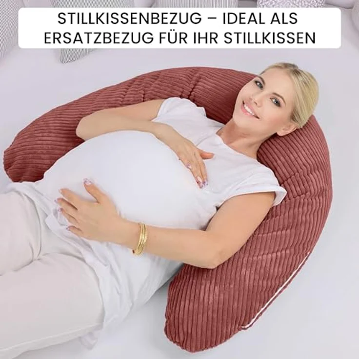 Amilian Stillkissenbezug 170 cm - Kissenbezug für Schwangerschaftskissen, Seitenschläferkissen, weicher und pflegeleichter Bezug - ideal als Ersatzbezug – Bild 5