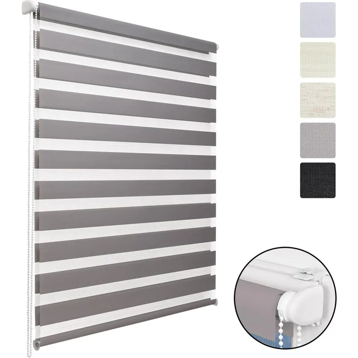 Sol Royal Doppelrollo SolDecor DL2 Hellgrau, 220x60x4 cm
