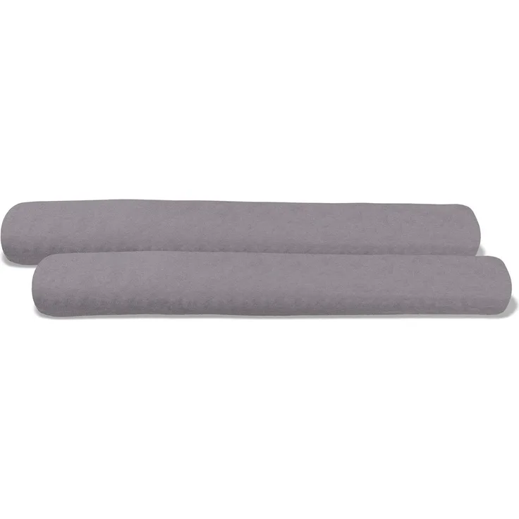 aqua-textil Classic Line Kissenbezug 2er-Set 20x145 cm dunkel grau Baumwolle Seitenschläferrolle Bezug Jersey Kissenhülle, Kopfkissenüberzug, Pillowcase, Bettkissen, Kopfkissenbezug, Reißverschluss