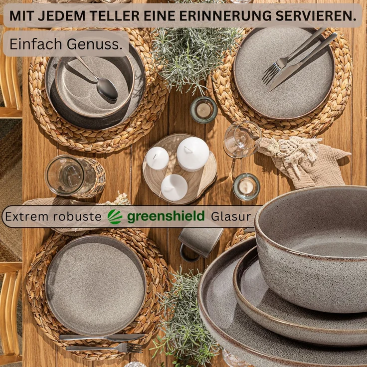 SÄNGER Tafelservice Kairo Graphit - 18 teilig aus Steingut – Bild 3