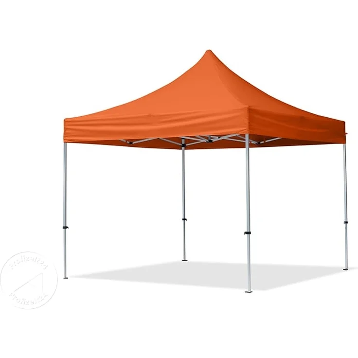 3x3 m Faltpavillon, ECONOMY Alu 32mm, Seitenteile mit Panoramafenster, orange – Bild 2