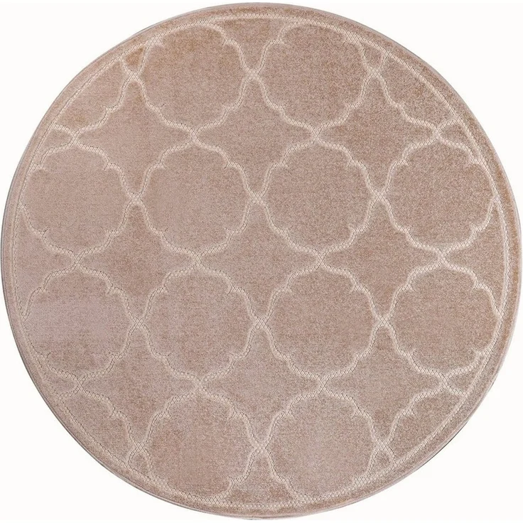 Sanat 'Berlin' Teppich, Höhe: 6 mm, In -und Outdoor geeignet, Beige, 150 cm Rund – Bild 2