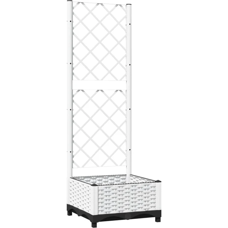 vidaXL Pflanzkübel mit Rankgitter Weiß 40x40x121,5 cm PP 153279 – Bild 2