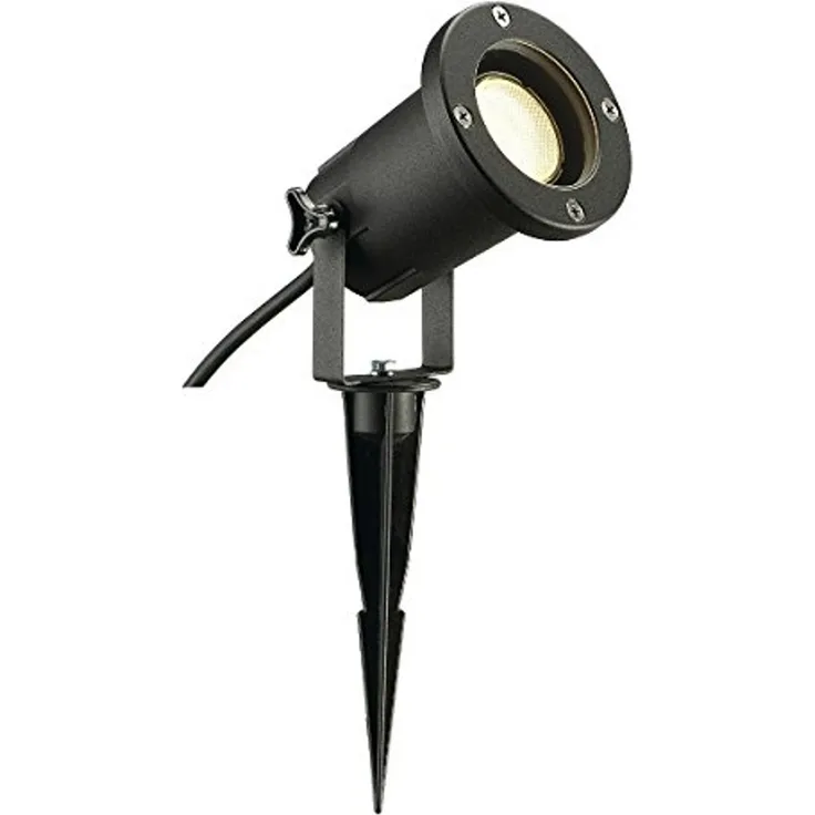 SLV 'NAUTILUS SPIKE XL' Outdoor Erdspießleuchte, rund, schwarz, GU10, max. 11 W, inkl. 1,5 m Kabel