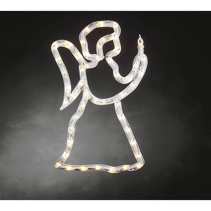 Konstsmide LED Fenstersilhouette, Engel, 50 warm weiße Dioden, 230V, Innen, weißes Kabel - 2173-010 – Bild 2