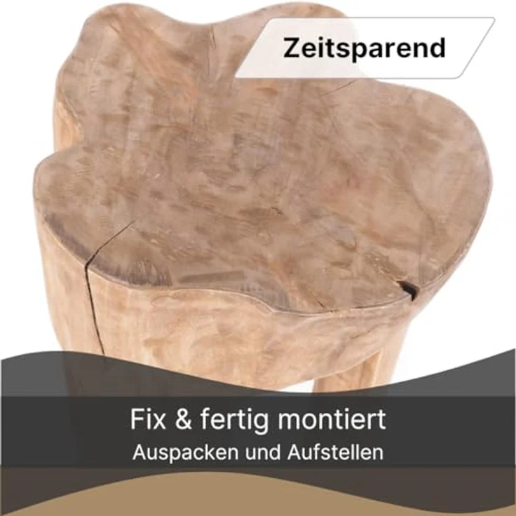 DESIGN DELIGHTS Hocker BAUMSTAMM HOCKER "LOG", 41x29 cm (HxB), natur, Sitzhocker, Holz – Bild 6