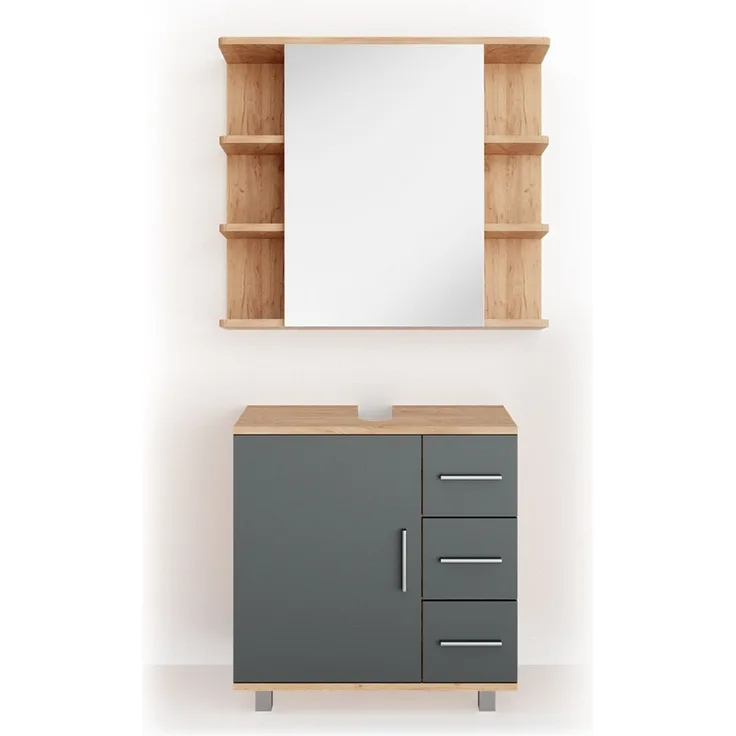 Badmöbel-Set Ilias Eiche 2 Teile Vicco