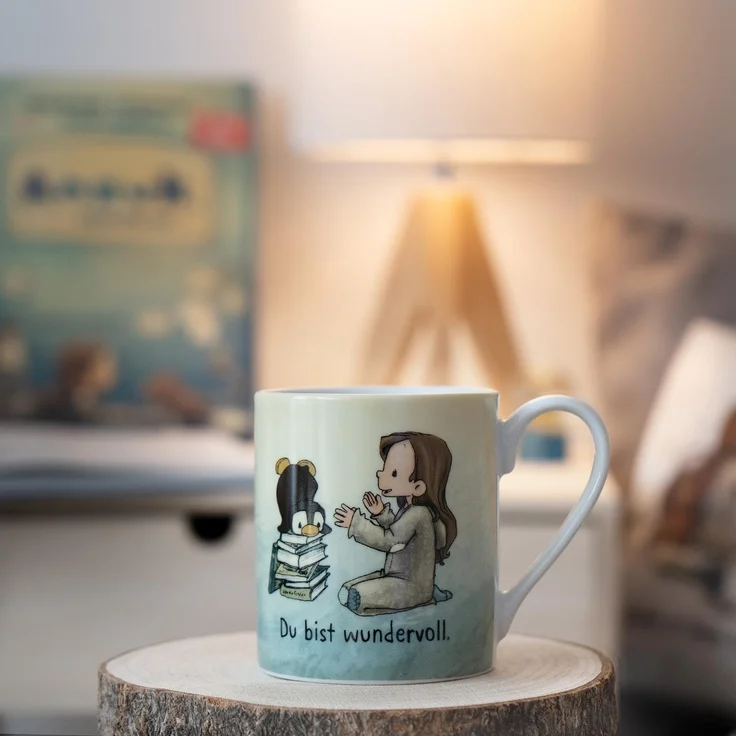 Tasse Becher Milch Kakaotasse Sheepworld Geschenk für Kinder ANOUK Pinguin 73954 – Bild 2