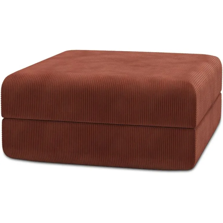Terrakottafarbener Cord-Pouf