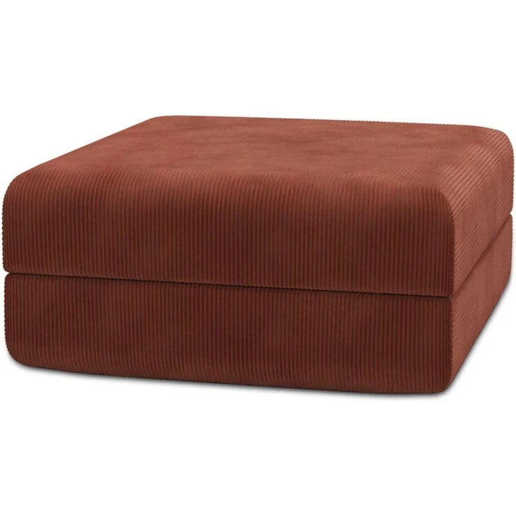 Terrakottafarbener Cord-Pouf – Bild 1