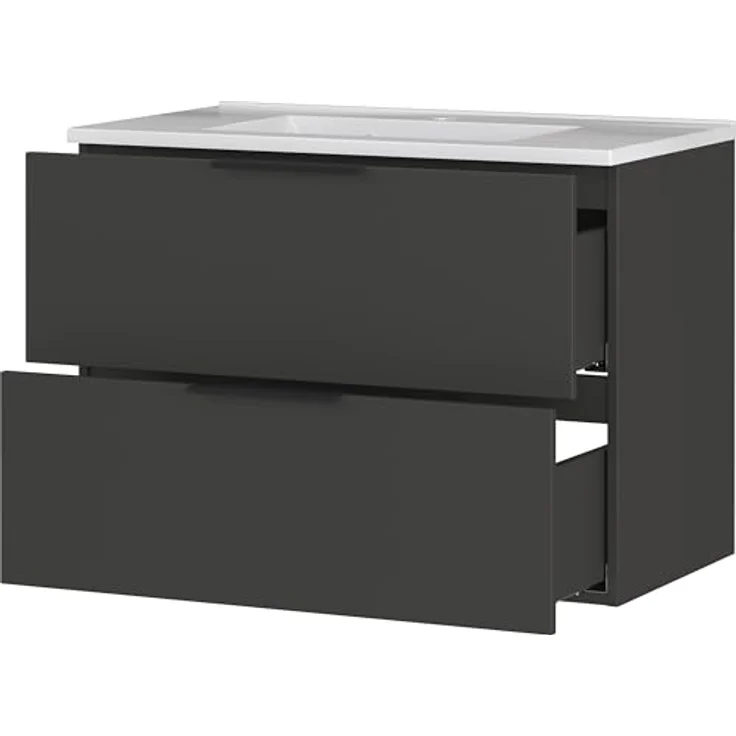 Germania Waschtisch inkl. Becken 0727-547 GW-Crandon, in Graphit, mit Waschbecken in Dekor weiß, 81 x 61 x 47 cm (BxHxT) – Bild 4
