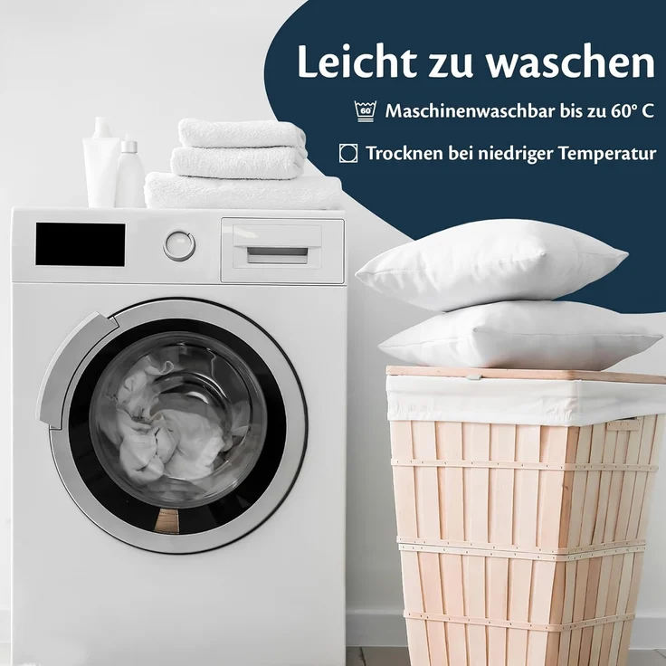 Kissenbezug 40x60 Mikrofaser Premium 2er Set Kissenhülle Deko für Kissen Bett/Sofa Stoff Superweicher Resistent Hypoallergen Anti-Milben Atmungsaktiv Kopfkissenbezug mit Verdecktem Zip Voll Waschbar – Bild 6
