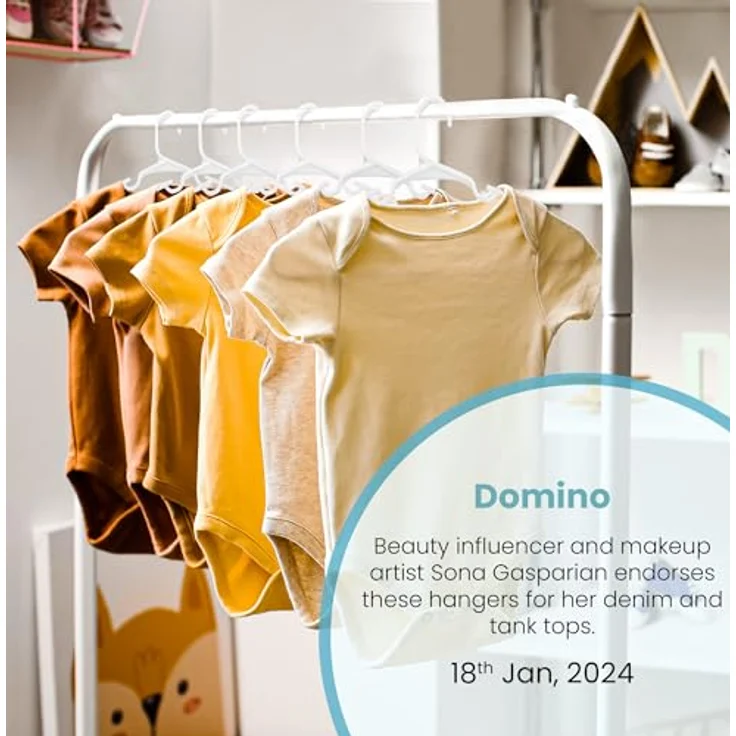 Utopia Home Packung mit 60 Kinderkleiderbügeln - 11,5“ Baby- und Kinderkleiderbügel aus Kunststoff für den Kleiderschrank, ideal für den täglichen Gebrauch, weiß – Bild 6