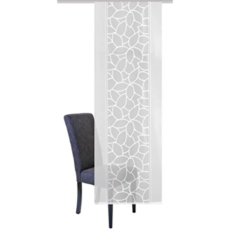 HOME WOHNIDEEN Schiebegardine JENNA (4 St), Klettband, halbtransparent, Schiebevorhang Jacquard Set – Bild 4