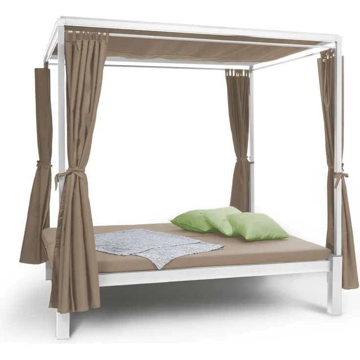 Senator Lounge Gartenliege 188 x 208 x 205 cm Sonnendach Polyester Stahl Grau