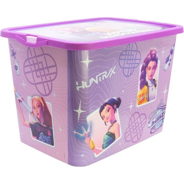 K-Pop Demon Hunters Aufbewahrungsbox HUNTRIX 23 L Klickbox Ordnungsbox Violet für Kinderzimmer und Zuhause (Set) – Bild 1