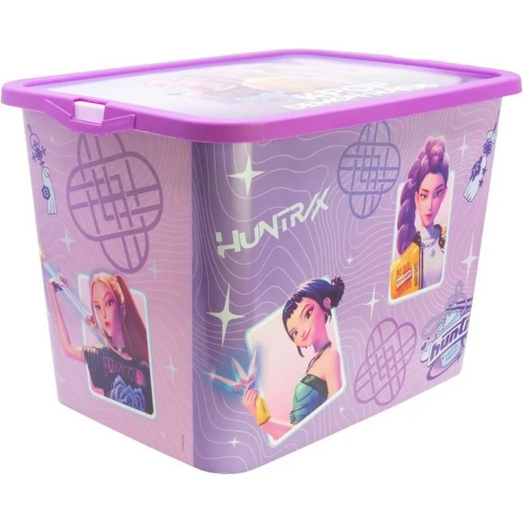 K-Pop Demon Hunters Aufbewahrungsbox HUNTRIX 23 L Klickbox Ordnungsbox Violet für Kinderzimmer und Zuhause (Set)
