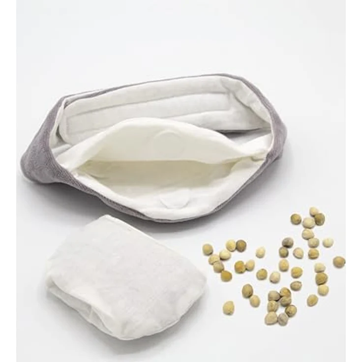 Babyjem Kirschkernkissen Baby Bauchgurt, Grau | Natürlicher Wärmegürtel gegen Koliken und Blähungen, Waschbarer Bezug, 100% Natürliche Kirschkernfüllung – Bild 3
