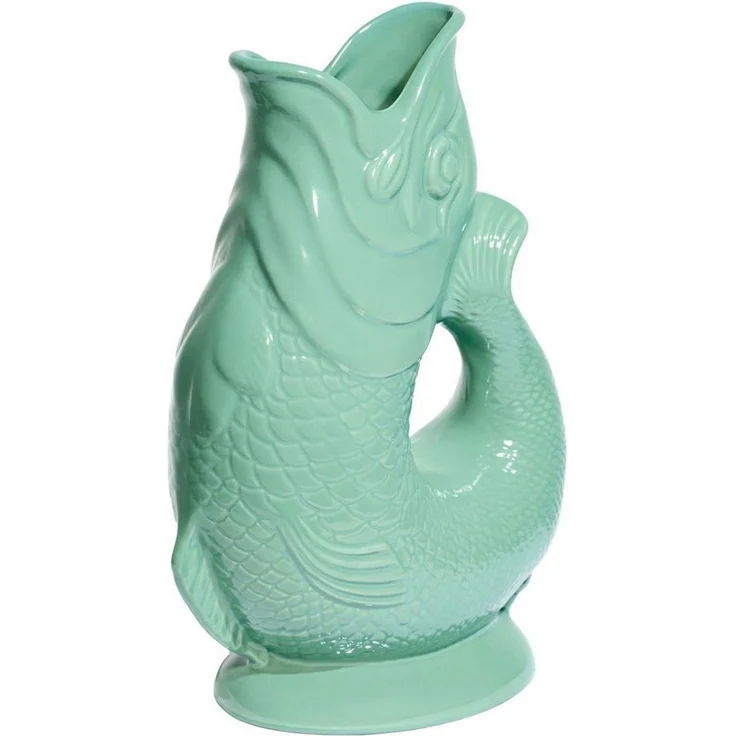 Gluckigluck Wasserkaraffe, (Original Gluggle Jug aus England), mit Gluckergeräusch, handgefertigt, ikonisches Fisch-Design, 1,2 L – Bild 2