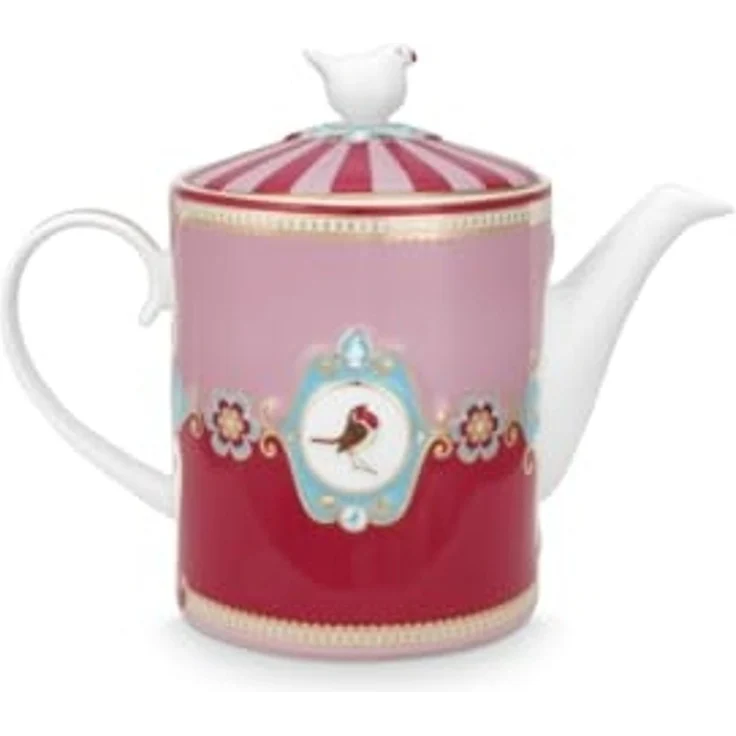 PiP Studio Teekanne Love Birds Medallion Teekanne rot/pink 1,3l, Teapot Love Birds Medallion Red-Pink 1.3ltr – Bild 3