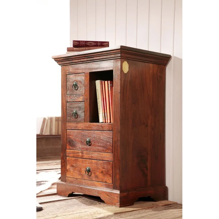 Kommode Akazie 55x40x80 nougat lackiert OXFORD #503 – Bild 2