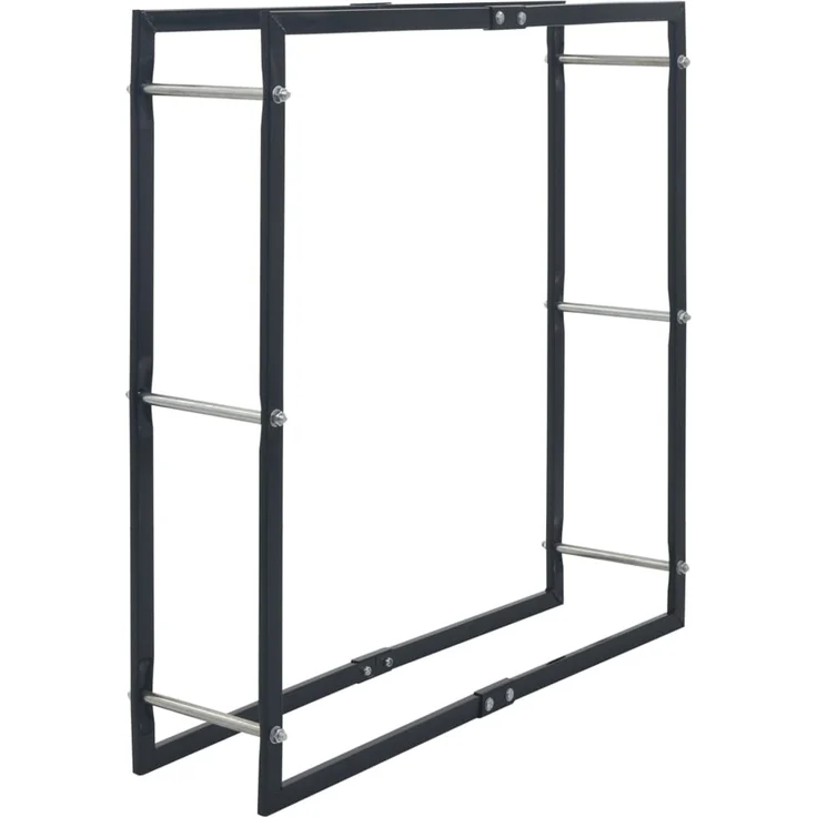 vidaXL Brennholzregal Schwarz 100×25×100 cm Stahl 286288 – Bild 2