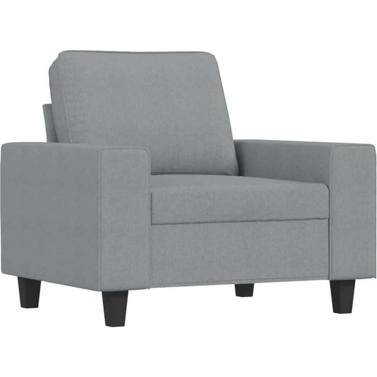 vidaXL Sessel mit Hocker Hellgrau 60 cm Stoff 3201143 – Bild 3