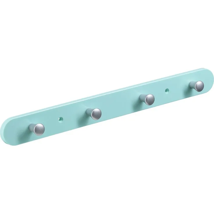 Hettich Garderobenleiste 4 Haken 38,0 x 4,0 x 0,8 cm mintgrün
