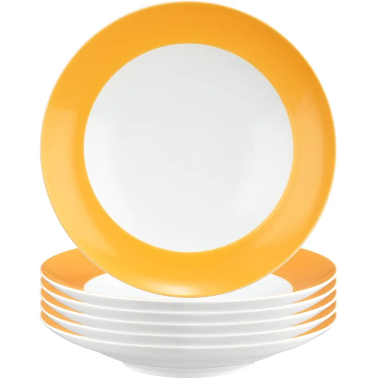 Seltmann Weiden Liberty Pure Colors Suppenteller ø 23,5 cm 6er Set - Mango Orange