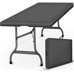 tillvex Gartentisch klappbar anthrazit 180x75cm | Buffettisch Kunststoff mit Tragegriff | Klapptisch für Garten Terrasse und Balkon | Campingtisch 6 Personen