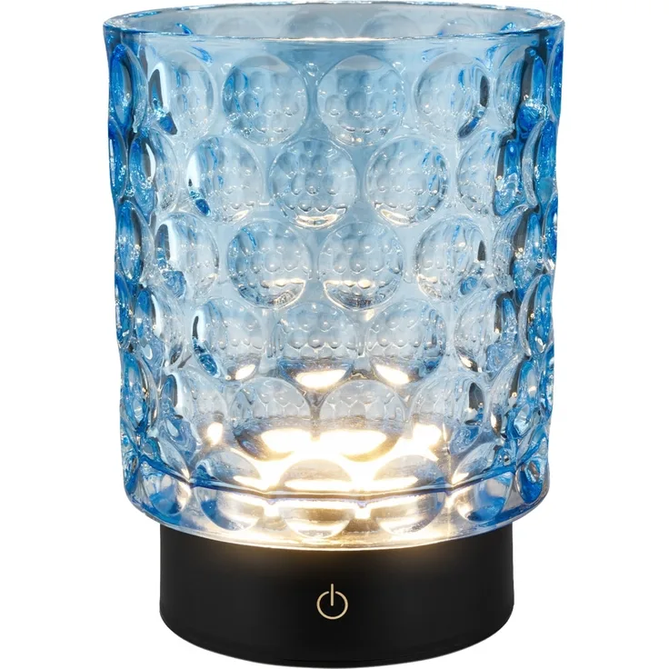 Briloner LED Akku-Tischleuchte Sunora blau 15 cm warmweiß dimmbar