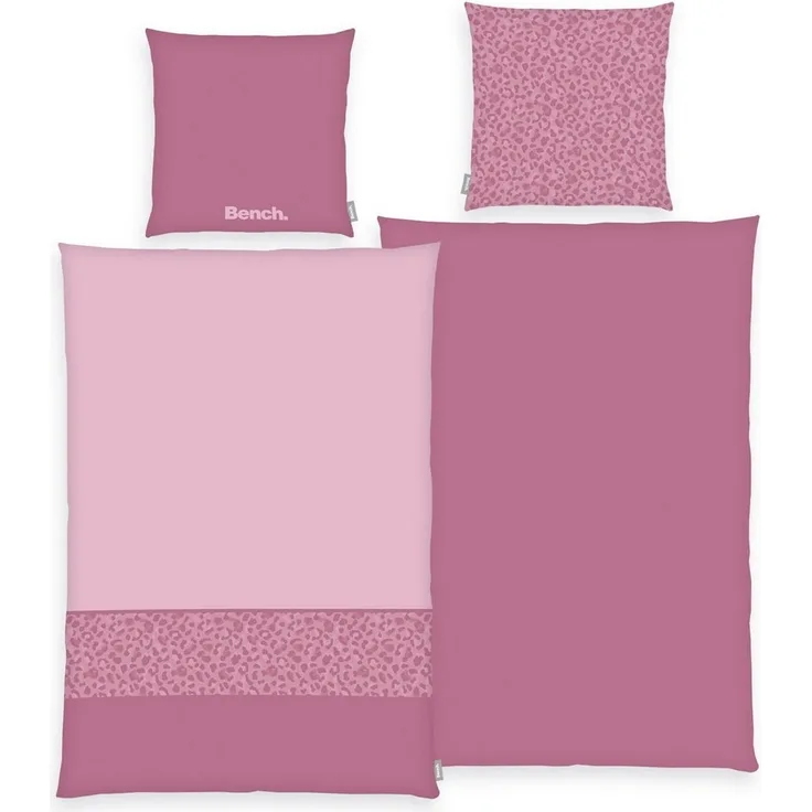 Bench Bettwäsche, Kopfkissenbezug ca. 80x80 cm, Bettbezug ca. 155x220 cm, Übergröße, mit leichtläufigem Reißverschluss, 100% Baumwolle/Renforcé