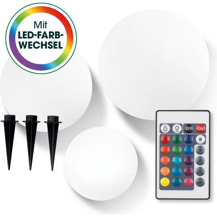 EASYmaxx Solar-Dekokugel mit Farbwechsel - 3er-Set