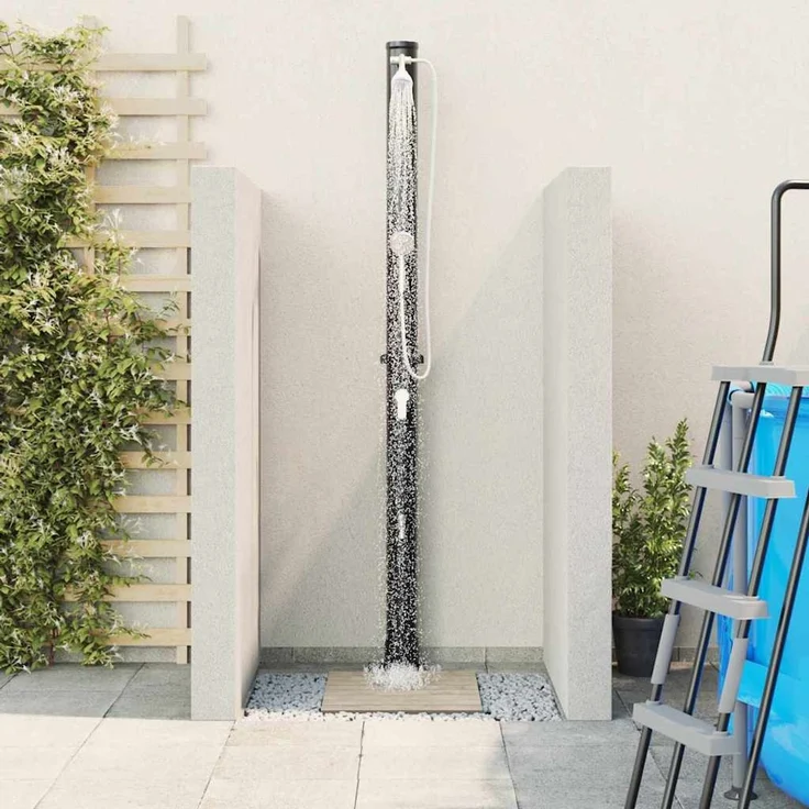 vidaXL Außen Solardusche Schwarz 217 cm PVC und Aluminium 42003410 – Bild 5