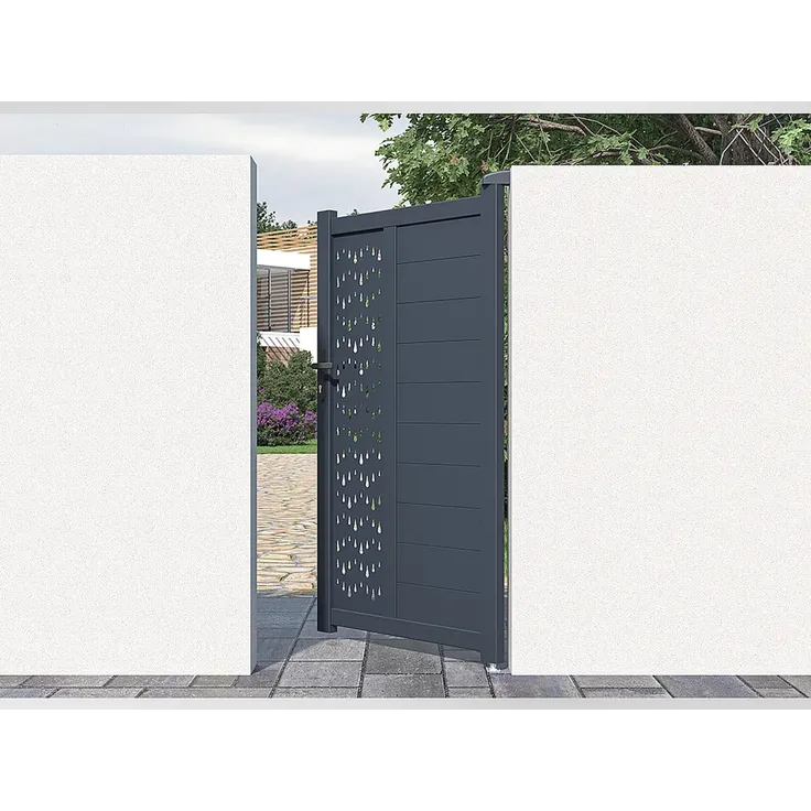 Vente-unique - GREGOR Pedestrian gate Metall Grau - B 4,6 cm x H 176 cm x L 100 cm