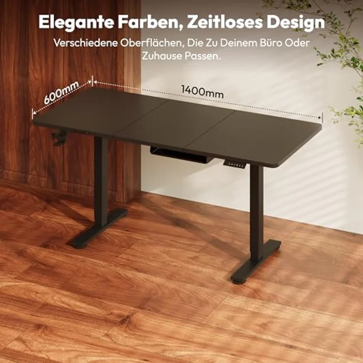 SANODESK Elektrisch Höhenverstellbarer Schreibtisch 180x80 cm – Ergonomischer Steh-Sitz Tisch mit Memory-Funktion für Homeoffice und Heimbüro, Schwarz, Computertisch, Standing Desk – Bild 6