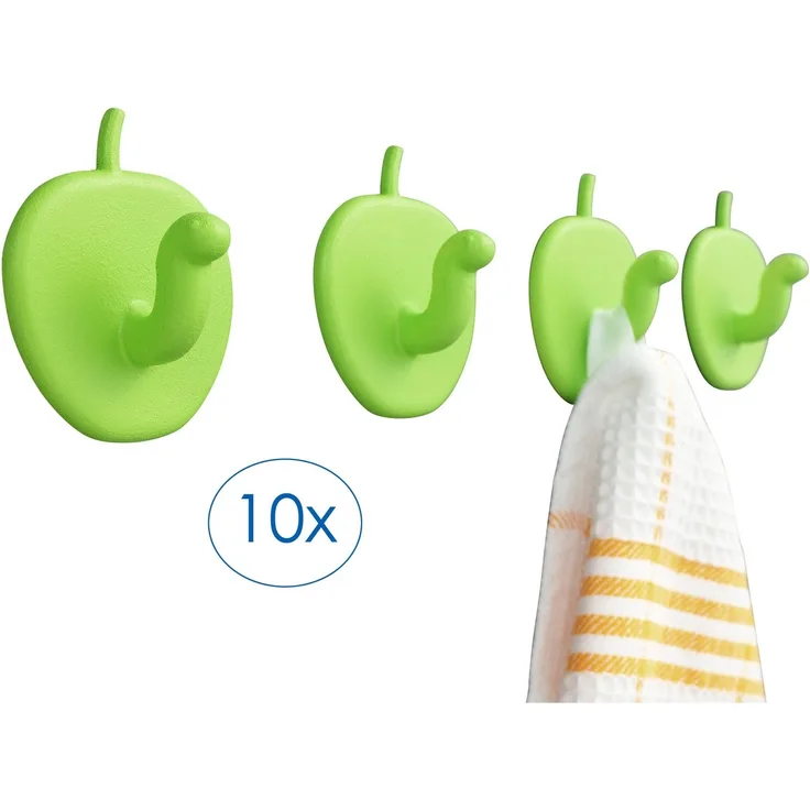 Ruco Klebehaken Handtuchhaken, 10er Set, Badezimmer, (Set, 10-St), Wandhaken, selbstklebend, Made in Germany