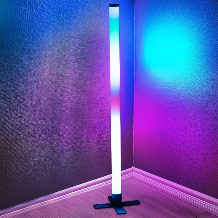 RGB LED Wand-/ Stehleuchte, Fernbedienung, viele Modi, H 103 cm – Bild 5