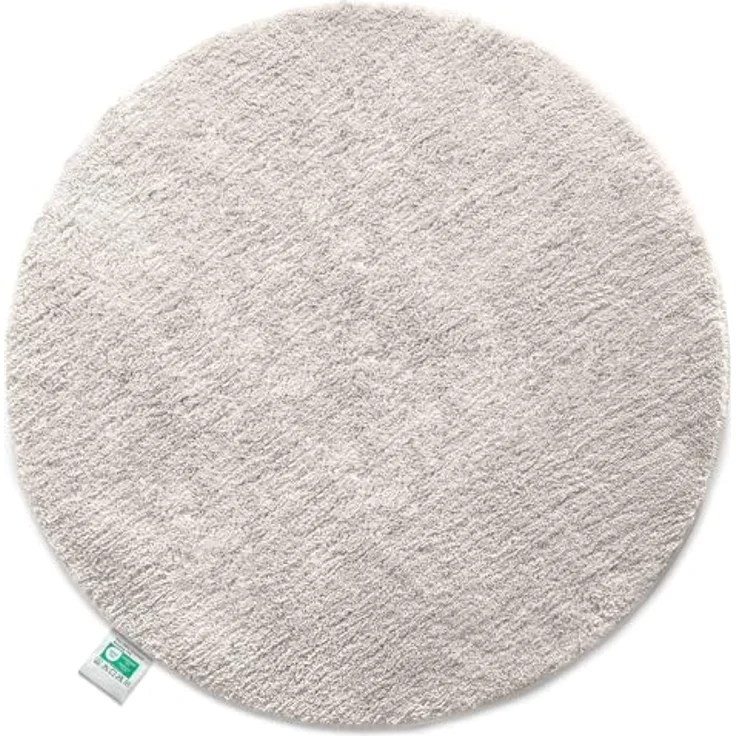 Floordirekt Badematte Sky, Rund, Rutschfest und Waschbar, Flauschige Mikrofaser in Ivory, 120 cm – Bild 1