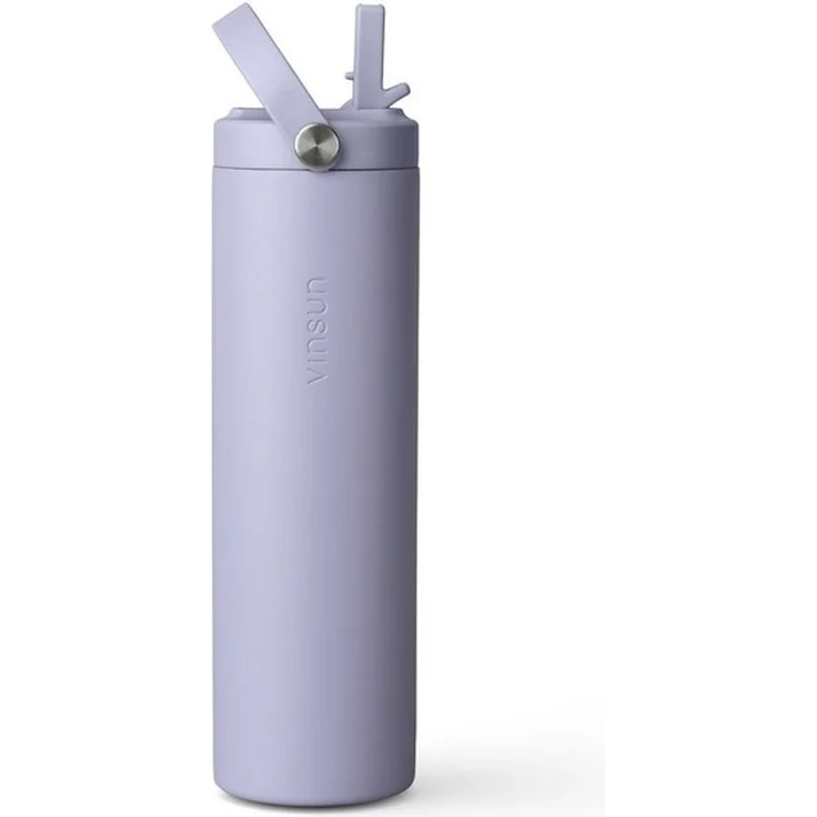Vinsun Isolierflasche Thermoflasche 750ml mit Strohhalm - Sport Trinkflasche mit Tragegriff, Auslaufsicher, doppelwandig isoliert, geruchs- und geschmacksneutral – Bild 4
